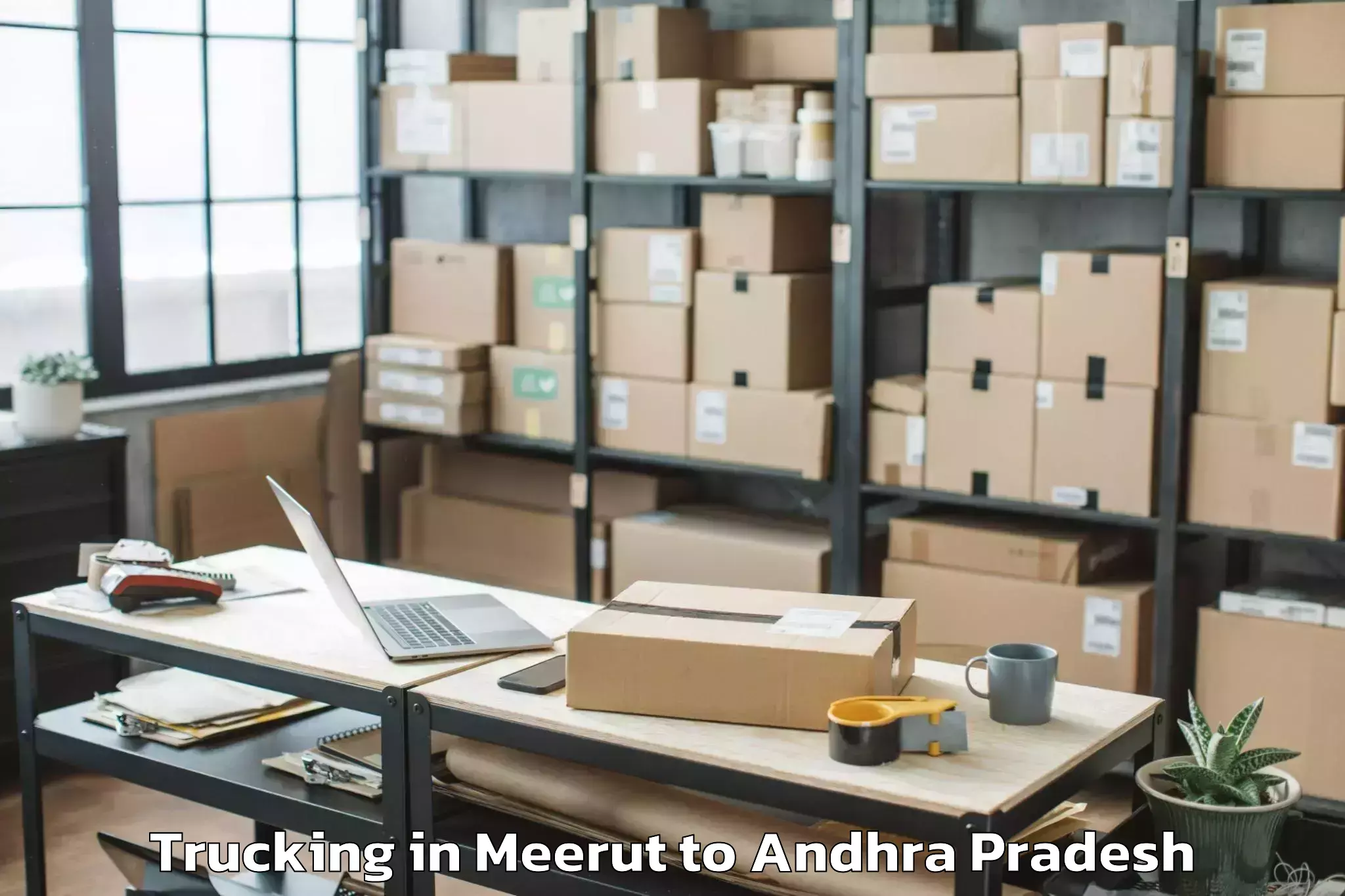 Leading Meerut to Vempalle Trucking Provider